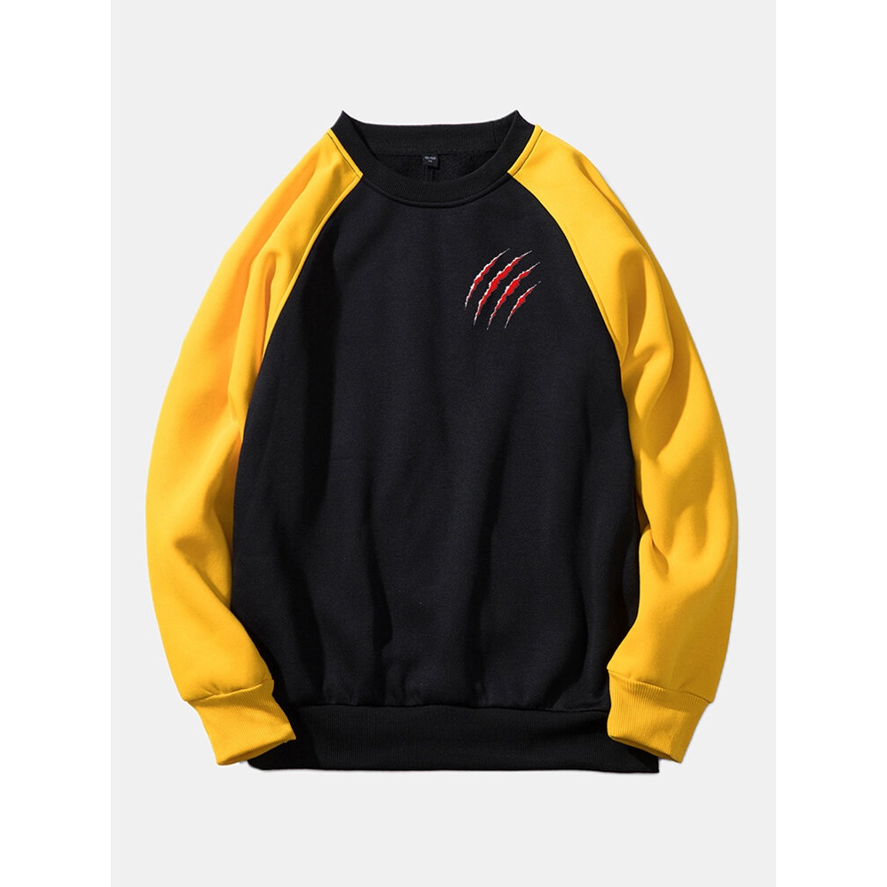 Mens Crew Neck Fashion Pattern Long Sleeve Casual Sweatshirt - XL Grey