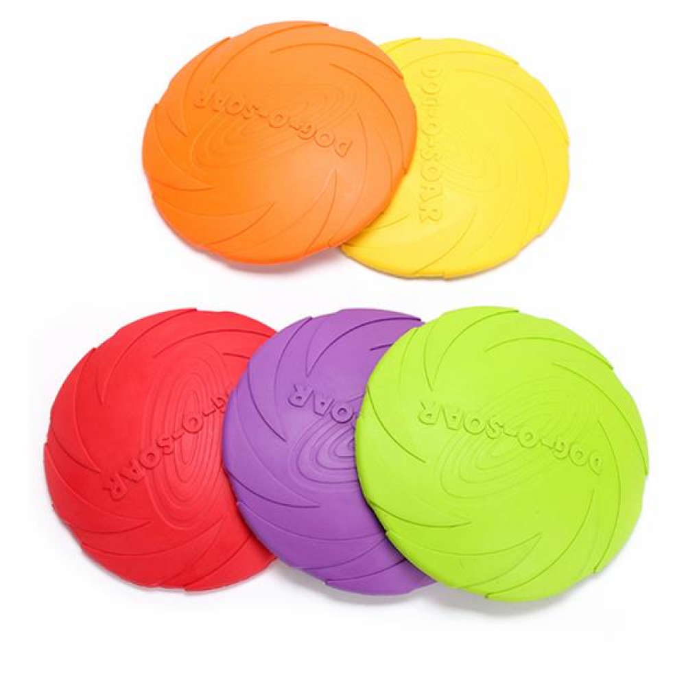 Yani-HP-PT5 Dog Pet Toys Natural Rubber Flying Catch Toy Pets Toy Soft Training Plate Floating Disc - M Orange - Image 2