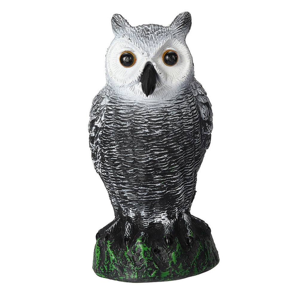 Dummy Owl Hunting Decoy Glowing Eyes Sound Garden Decor - Image 2