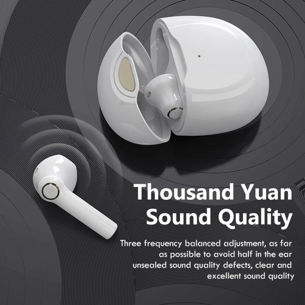 S12 TWS bluetooth 5.1 Earphones Noise Canceling Wireless Headphones With Microphone In-Ear Earbuds Touch Control Waterproof Headsets - White - Image 2