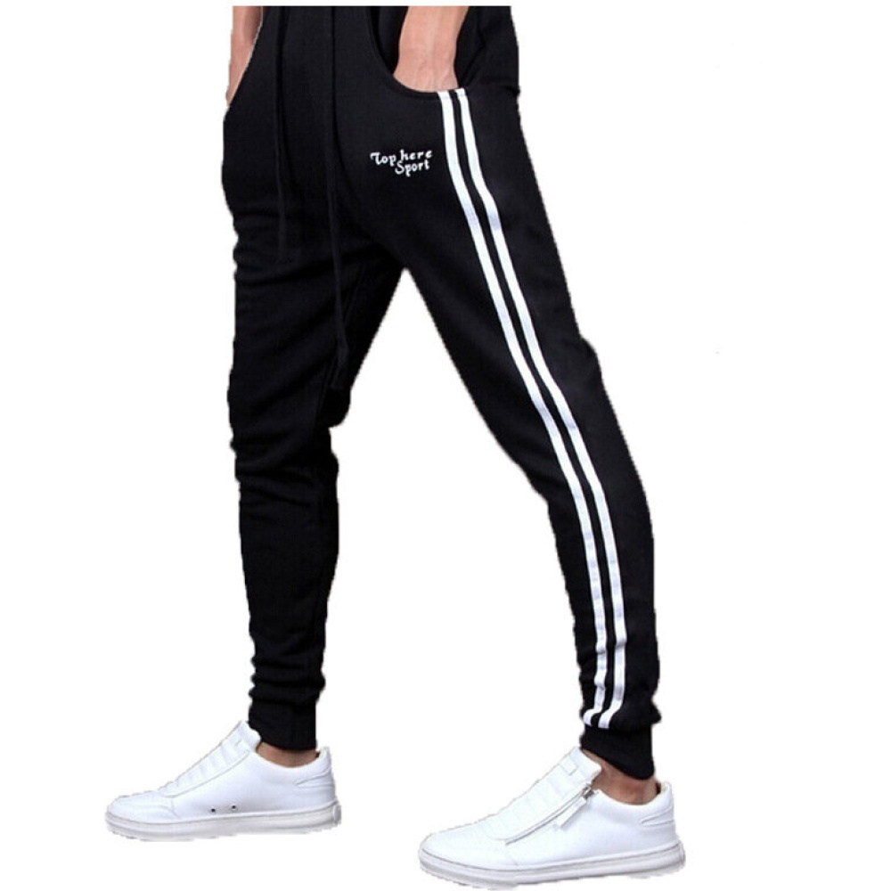 Streetwear Jogging Pants Men's Sports Pants Cotton Slim Fit Pants Fitness Gym Long Pants - Grey 2XL