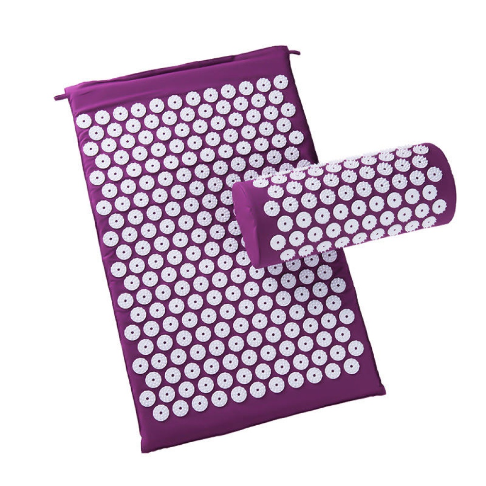 KALOAD Acupuncture Massage Pad Yoga Mats with Acupuncture Pillow Sports Fitness Fatigue Relief Acupoint Massage Pad - Purple - Image 2