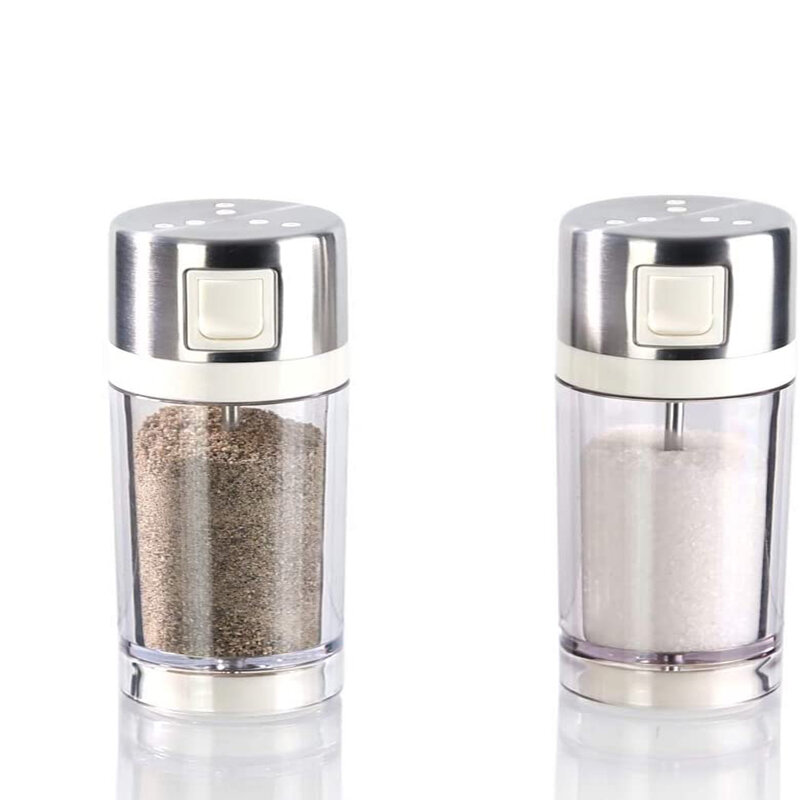 KITCHENDAO 2PCS Automatic Opening Closing Salt Pepper Shakers Seasoning Bottle Set