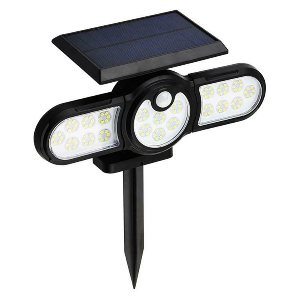 112led Solar Lam Induction Light Wall Garden Lamp Outdoor Plug-in Three-head Spotlight - Image 2