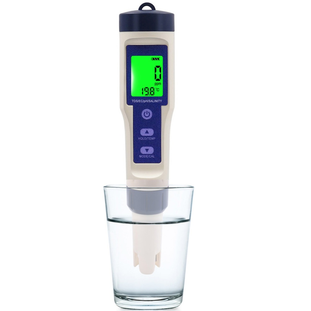 5 In 1 Digital Water Quality Monitor Tester Tds/ec/ph/salinity/temperature Meter For Swimming Pool Drinking Aquarium 9909 with Backlight