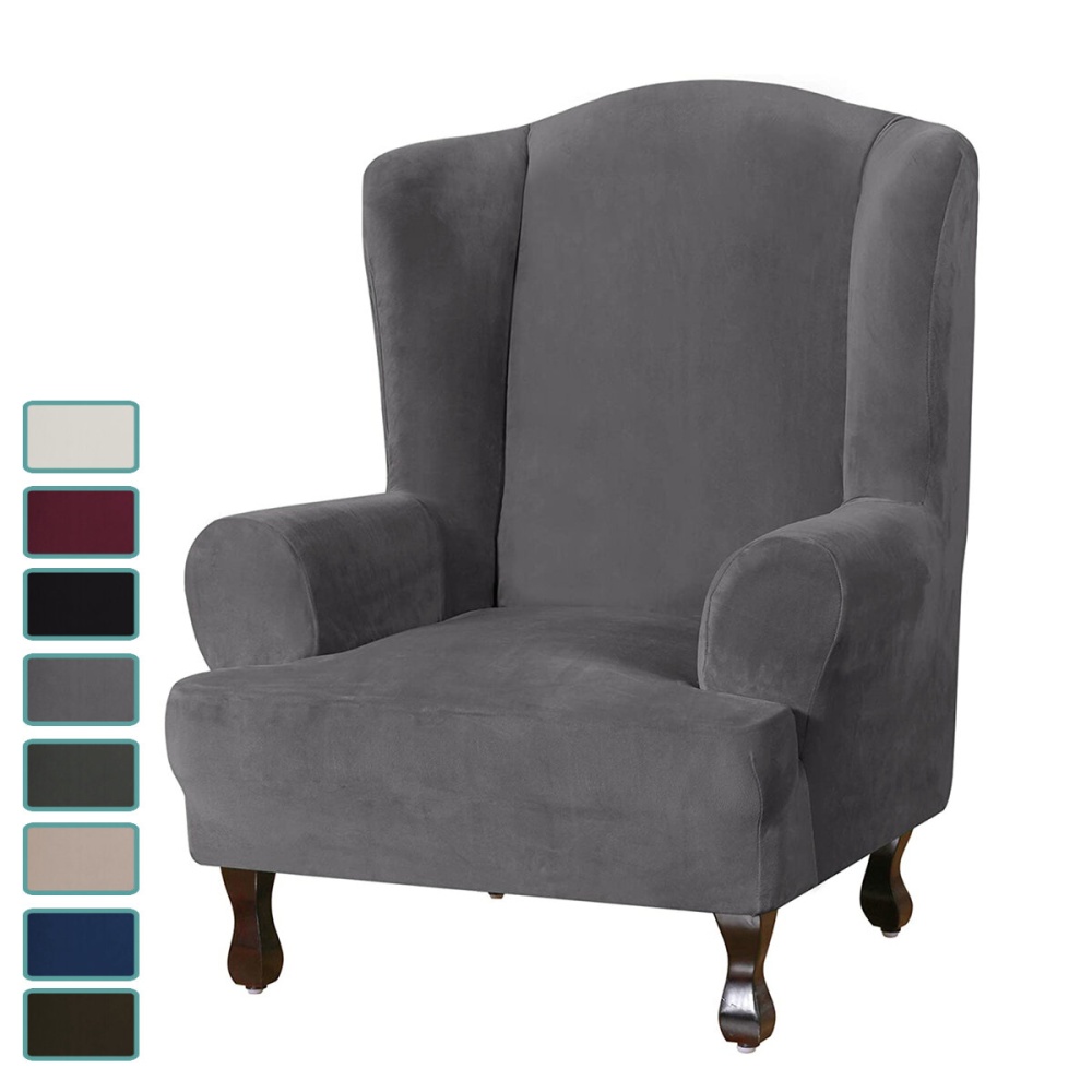 Elastic Velvet Chair Cover Stretch Full Coverage Recliner Chair Sofa Seat Protector Pure Color Elastic Seat Slipcover Home Office Furniture Decoratio