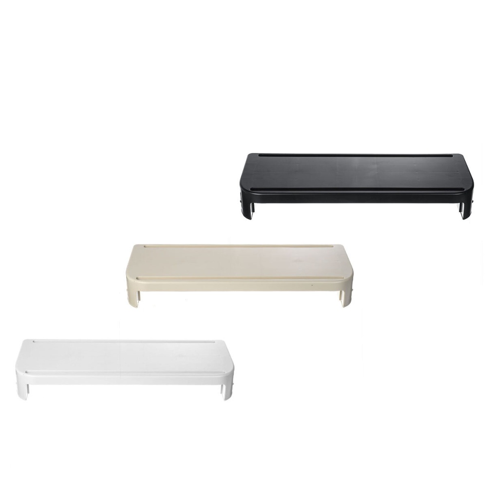 BINGMENG Computer Desktop Stand Monitor Riser Shelf Laptop Organizer Home Office Use - White