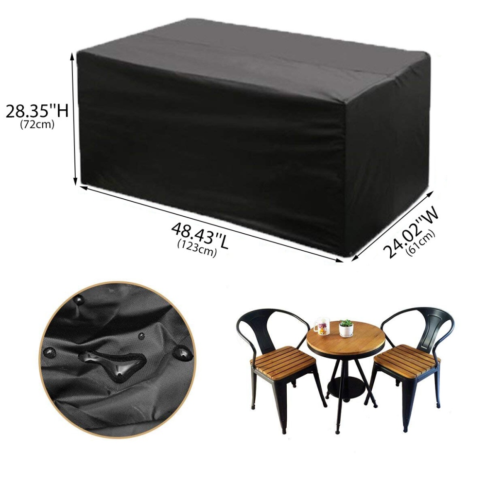 123x61x72cm Garden Furniture Covers 600D Heavy Duty Polyester Fabric Rattan Cover Waterproof Dustproof Anti-UV Sofa Seaters Table Chair Covers for Ou - Image 2