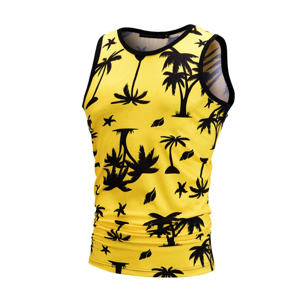 Summer mens vests 3D printing - M Yellow - Image 2