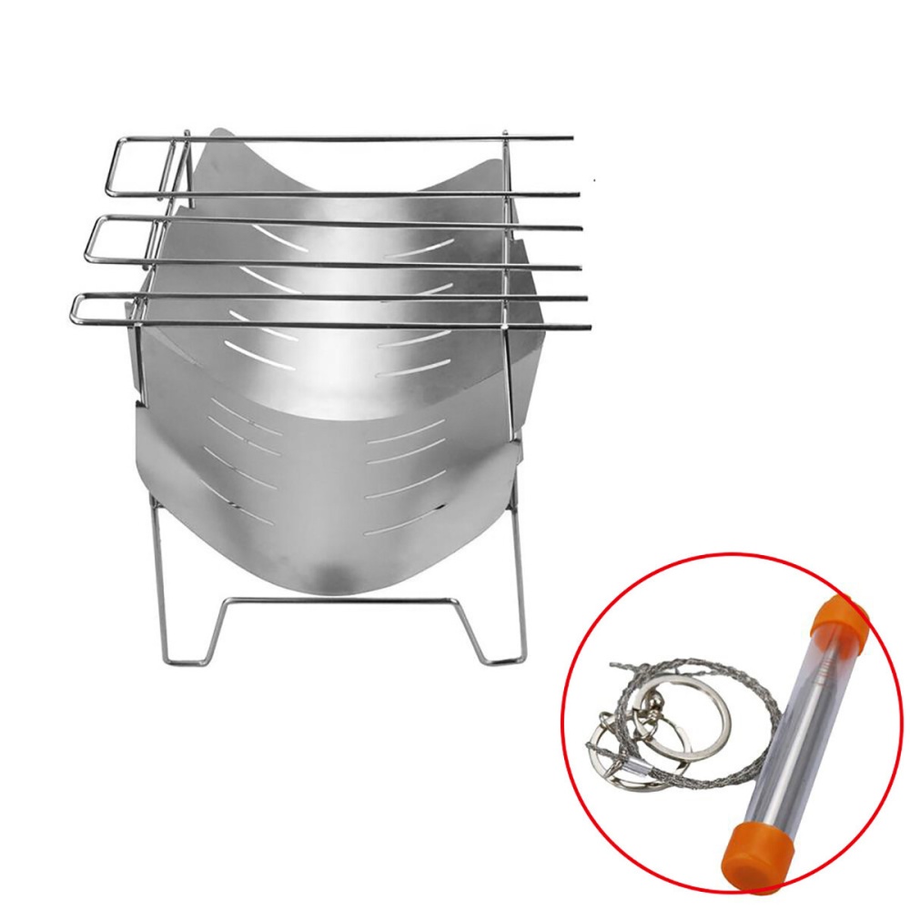 Portable Folding Barbecue Grill Stainless Steel Camping Stove for Outdoor Picnic Camping - Type A - Image 2