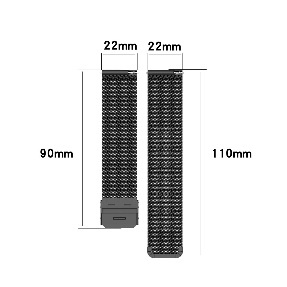 Universal 22mm Mesh Steel Watch Band for Amazfit Huawei Fossil Garmin Ticwatch Xiaomi Color Smart Watch Non-original - Purple - Image 2