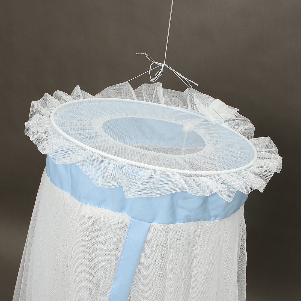 Mosquito Net Children Bed Curtain Dome Cot Netting Drape Stand Insect Protection - Pink - Image 2