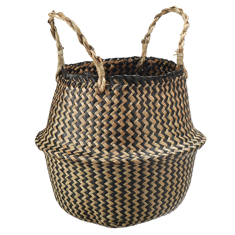 Seagrass Storage Basket Flower Pot Rattan Plant Toys Holder Container Decor - M - Image 2