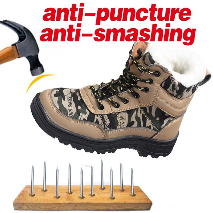 TENGOO Safety Shoes Work Shoes Steel Toe Waterproof Keep Warming Winter Outdoor Sports Shoes - 42 Yard EU - Image 2