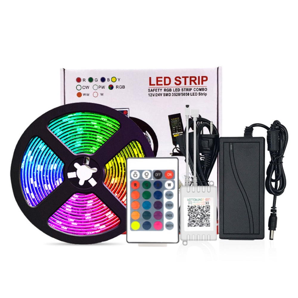 10M/15M 32.81FT/49.21FT 2835 bluetooth APP LED Strip Light Non-waterproof RGB Flexible Lamp+24-Keys Remote Control DC12V - 10M - Image 2