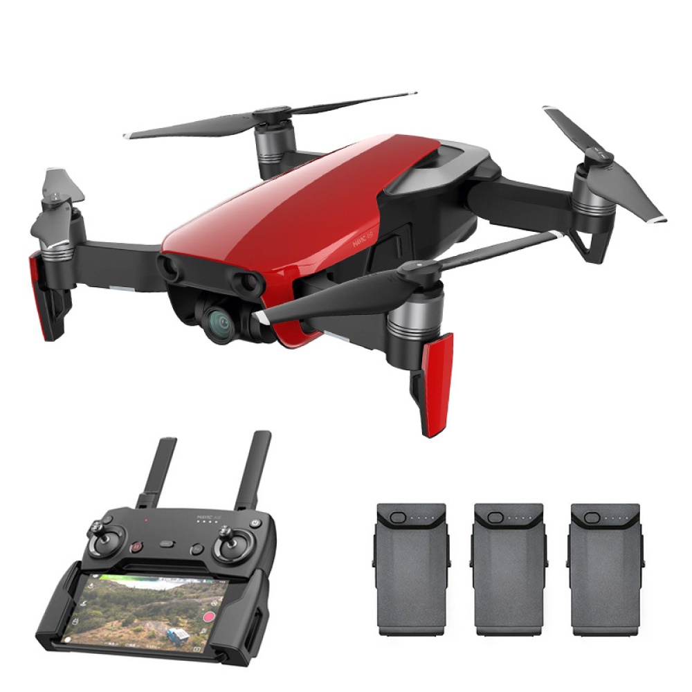 DJI Mavic Air Camera Drone Combo - SmartCapture, GPS/GLONASS, 21-Minute Max Flight Time, 4K Camera, 3D Foldable Design (Red)