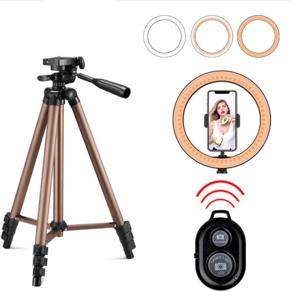 Fill Light Tripod Photography LED Selfie Ring Light Remote Control Ring Lamp For Makeup Video Live - Type1 - Image 2