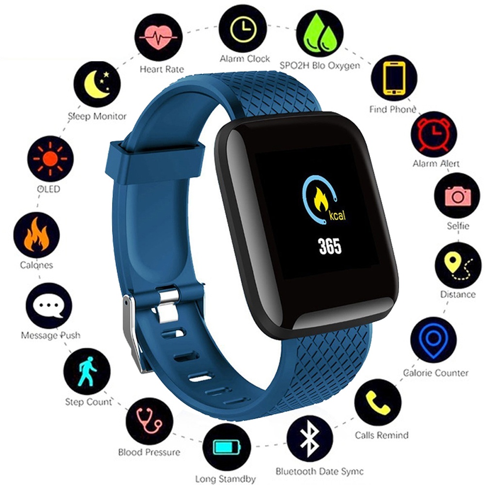 1.3inch Smart Bracelet Fitness Tracker Heart Rate Blood Pressure Monitor Band IP67 Waterproof Sports For Android iPhone green - Image 3