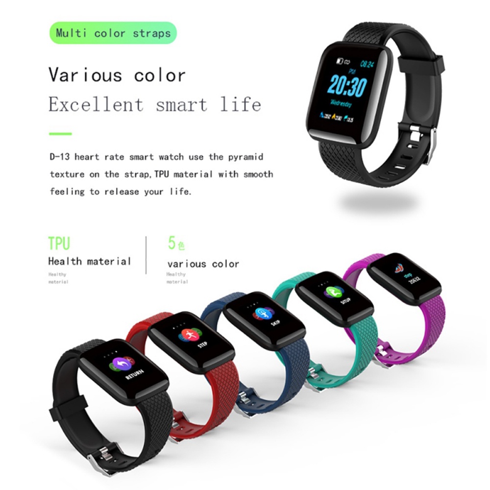 1.3inch Smart Bracelet Fitness Tracker Heart Rate Blood Pressure Monitor Band IP67 Waterproof Sports For Android iPhone green - Image 4