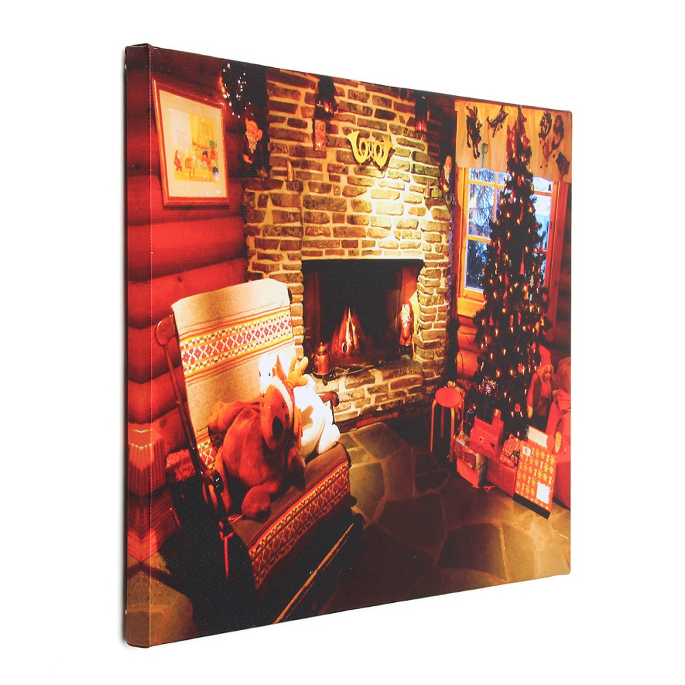 40 x 30cm Operated LED Home  Decor Tree Xmas Canvas Print Wall Art - #2 - Image 2