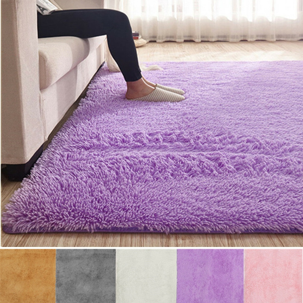 120x170cm Soft Fluffy Floor Rug Shag Shaggy Area Rug Bedroom Dining Room Carpet Yoga Mat Child Play Mat - Pink