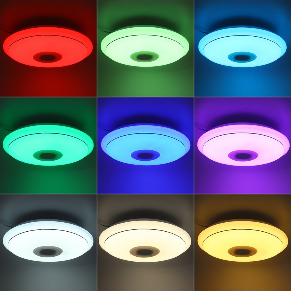 40cm LED RGB Music Ceiling Lamp bluetooth APP/Remote Control Kitchen Bedroom Bathroom - 110-220V + WIFI - Image 2