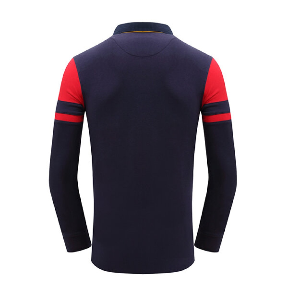 Stitching Color Casual Cotton Golf Shirt - 2XL Red - Image 2