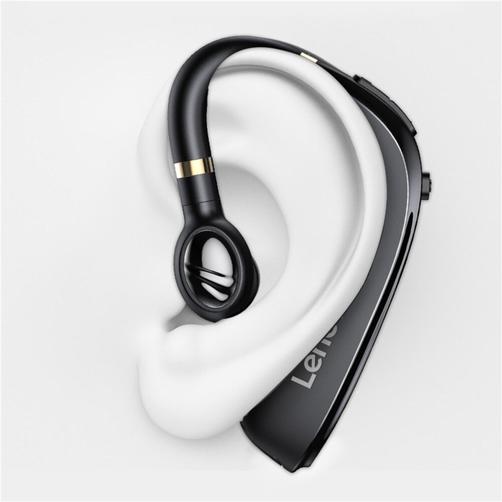 Lenovo HX106 bluetooth 5.0 Headset Wireless Earphone Single Ear HiFi Sound Noise Reduction HD Call Sports Earhook Earbuds with Mic - Black - Image 2