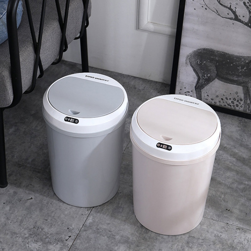 12L Automatic Touchless Trash Can Infrared Sensor Rubbish Bin Silent Opening Waste Bin - Grey - Image 2