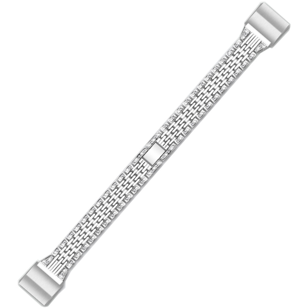 Luxury Stainles Steel Watch Band Watch Strap Replacement for Fitbit Charge 2 - Silver - Image 2