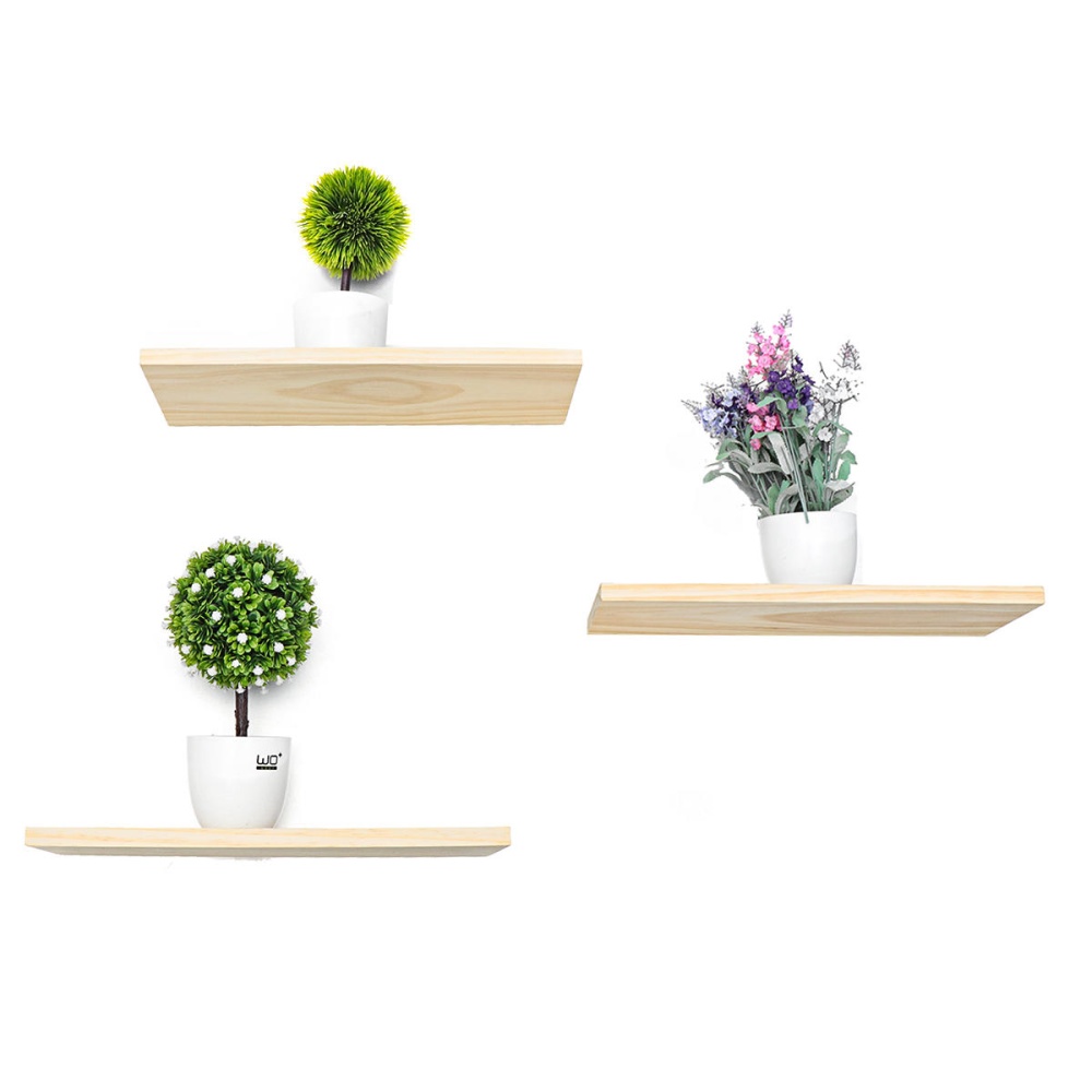 3 PCS Wall Shelf Wooden Rack Plant Show Platform for living Room - Small - Image 2