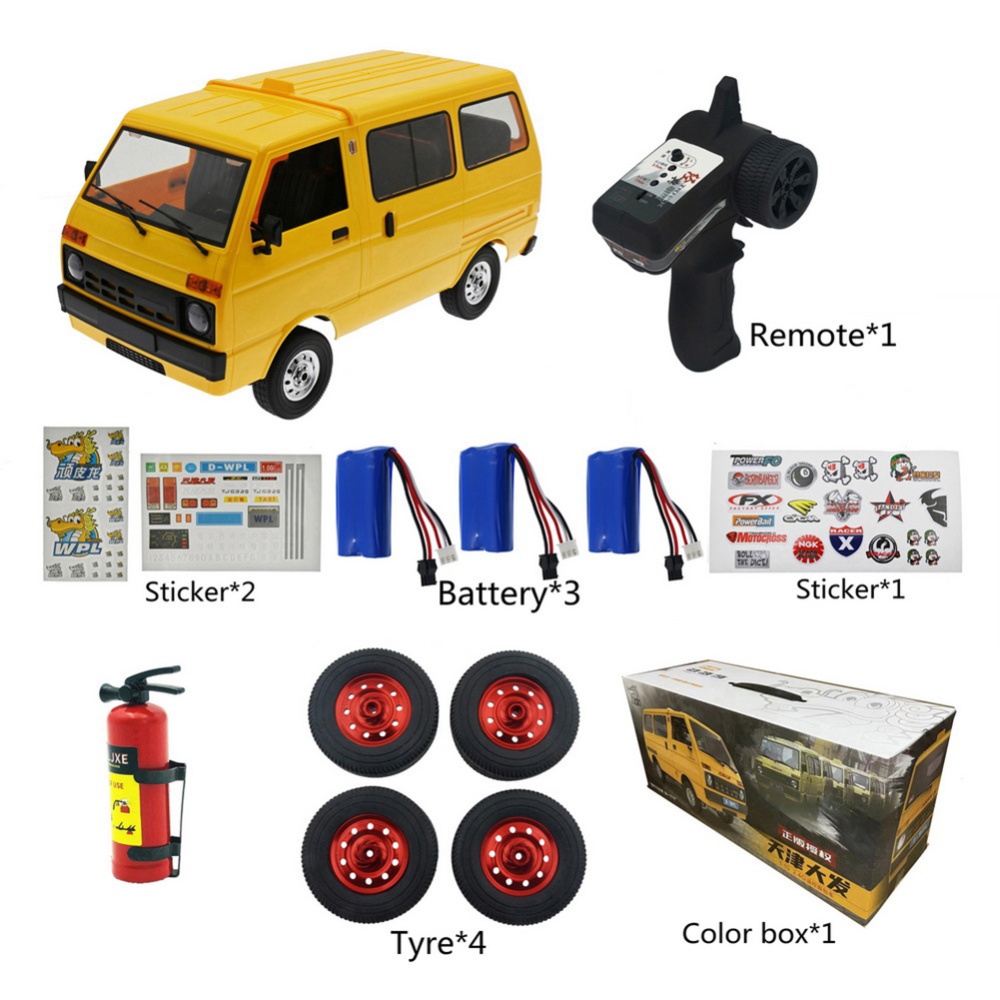 Wpl D42 Van 1:10 Tj110 Drift Remote Control Car With Sticker Metal Tire Large-angle Steering Children Gifts Play Toys For Boys Black 1 batte - Image 2