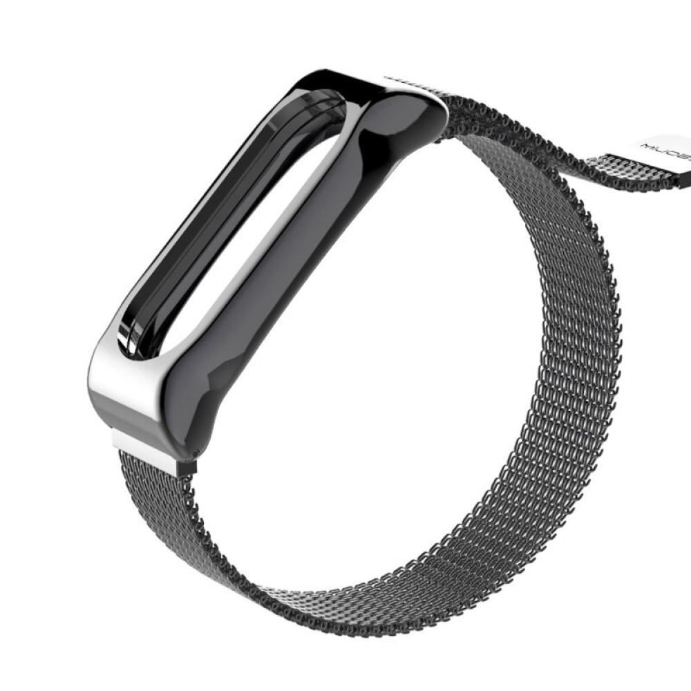 Mijobs Magnetic Buckle Metal Replacement Stainless Steel Strap for Xiaomi MiBand 2 Non-original - Silver - Image 2