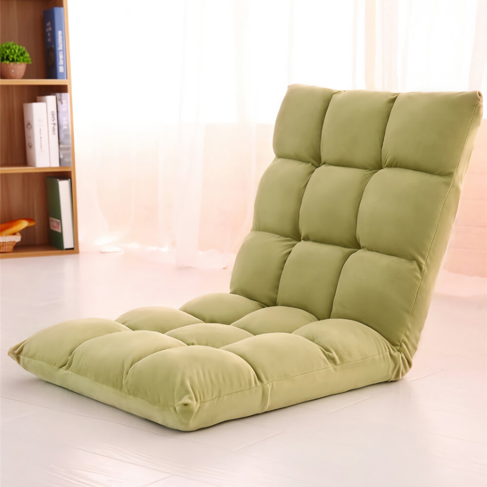 Folding Lazy Lounger Sofa Tatami Lounge Bedroom Chair Floor Home Small Breathable Removable Sofa Bed Back Chair - Coffee