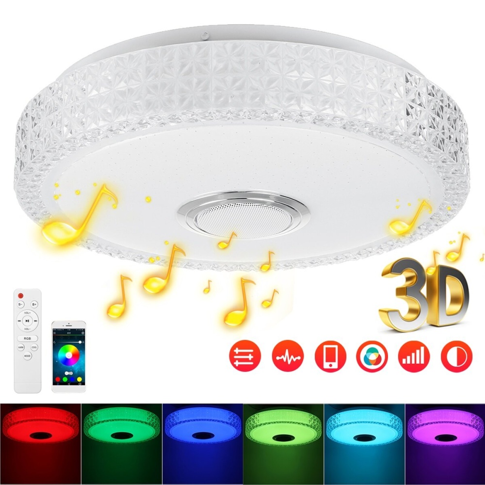 33CM Smart bluetooth Music Ceiling Light Wall Control/Mobile APP/Infrared Remote Control Bedroom Lamp Living Room KTV Room Light - 185-240V - Image 2