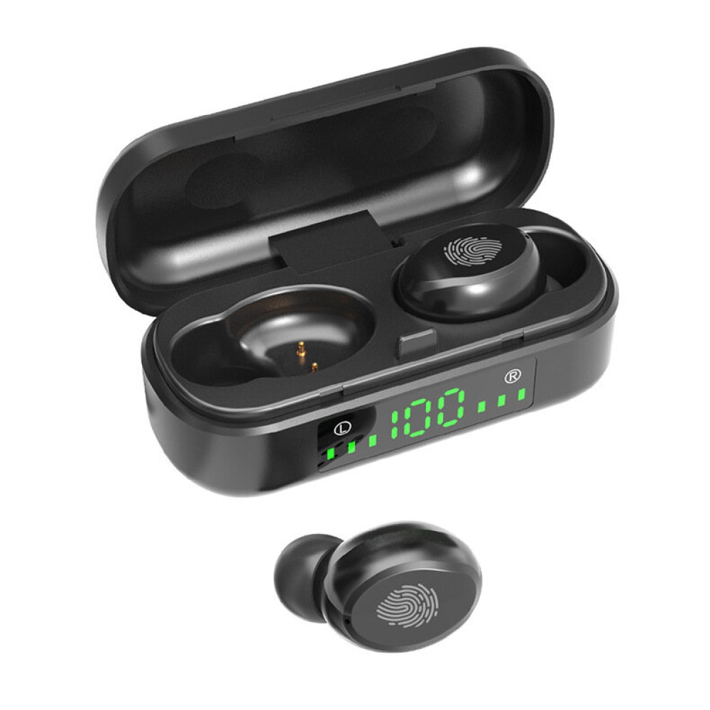 V8 TWS Wireless Earbuds bluetooth 5.0 In Ear Earphone Mini Sports Music HiFi Stereo LED Display Headphones for iPhone - A - Image 2