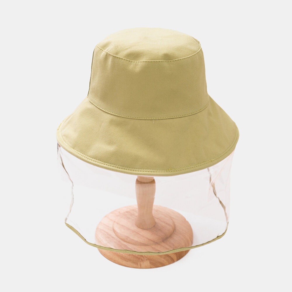 Kids / Little Kids(3-8ys) Children's Solid Color Dustproof Bucket Cap Removable Face Screen Cap - Yellow - Image 2