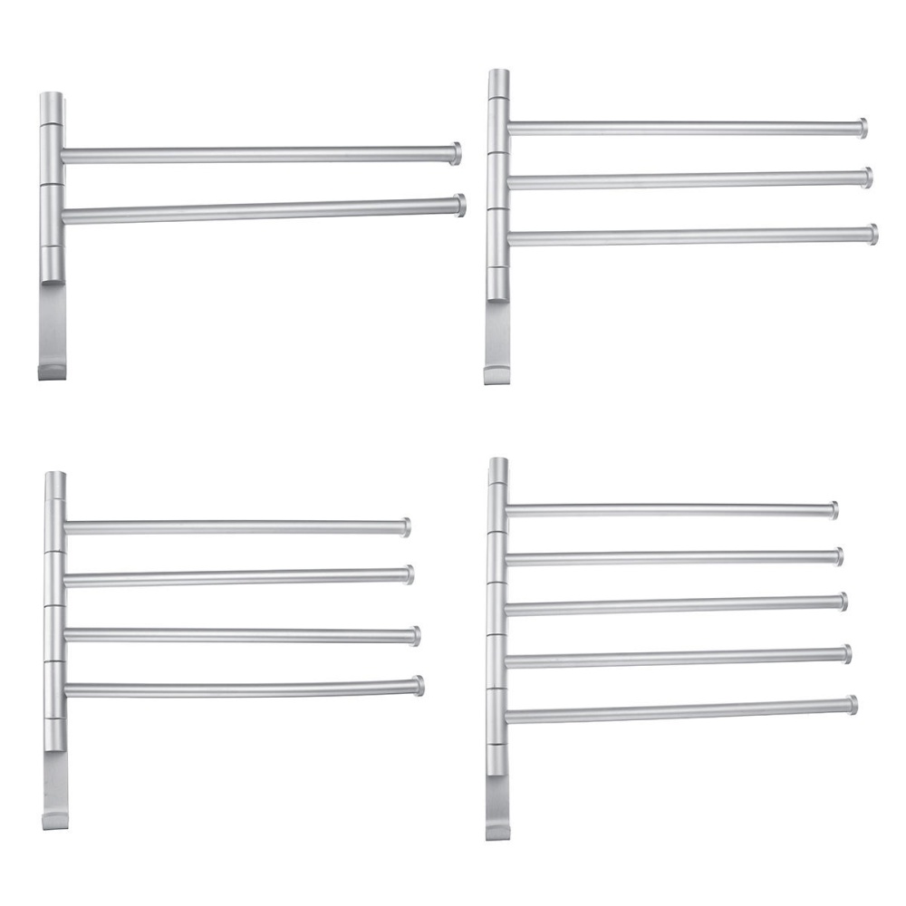 Wall-Mounted Stainless Steel Towel Rack Rotating Bar Bathroom Kitchen Storage - 2 - Image 2