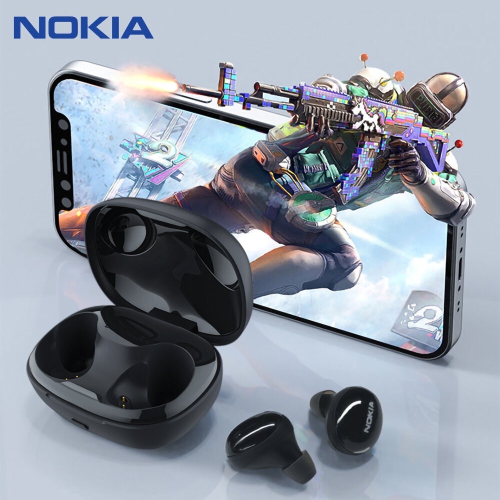 Nokia TWS-411 TWS-411W TWS bluetooth 5.1 Headset Wireless Earphone HIFI Stereo Headphone Noise Cancelling With Mic - Black - Image 2