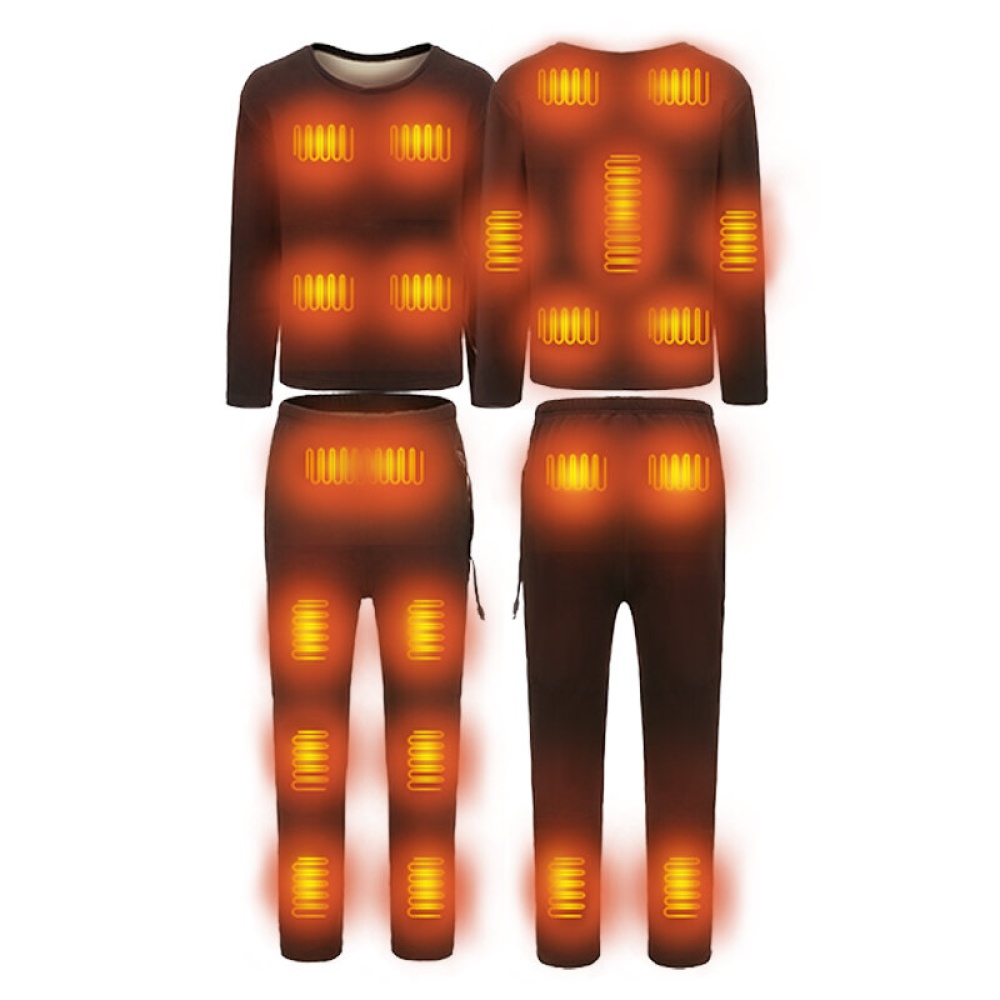 TENGOO Smart Heated Underwear Set Phone APP Control 14 Heating Zone Winter Heating Suit USB Recharging Heated Thermal Tops Pants Winter Set - M - Image 2