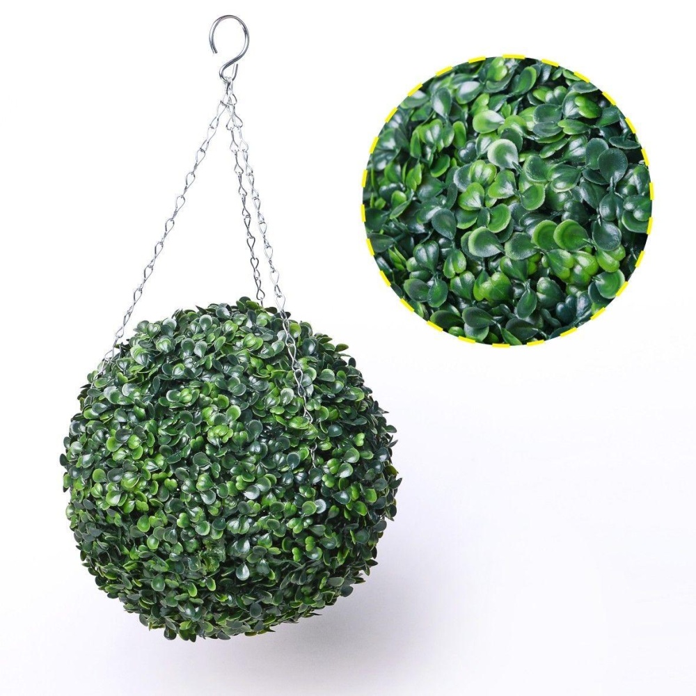 10-30cm Artificial Green Topiary Grass Hanging Ball Plant Home Yard Decorations - 10cm - Image 2