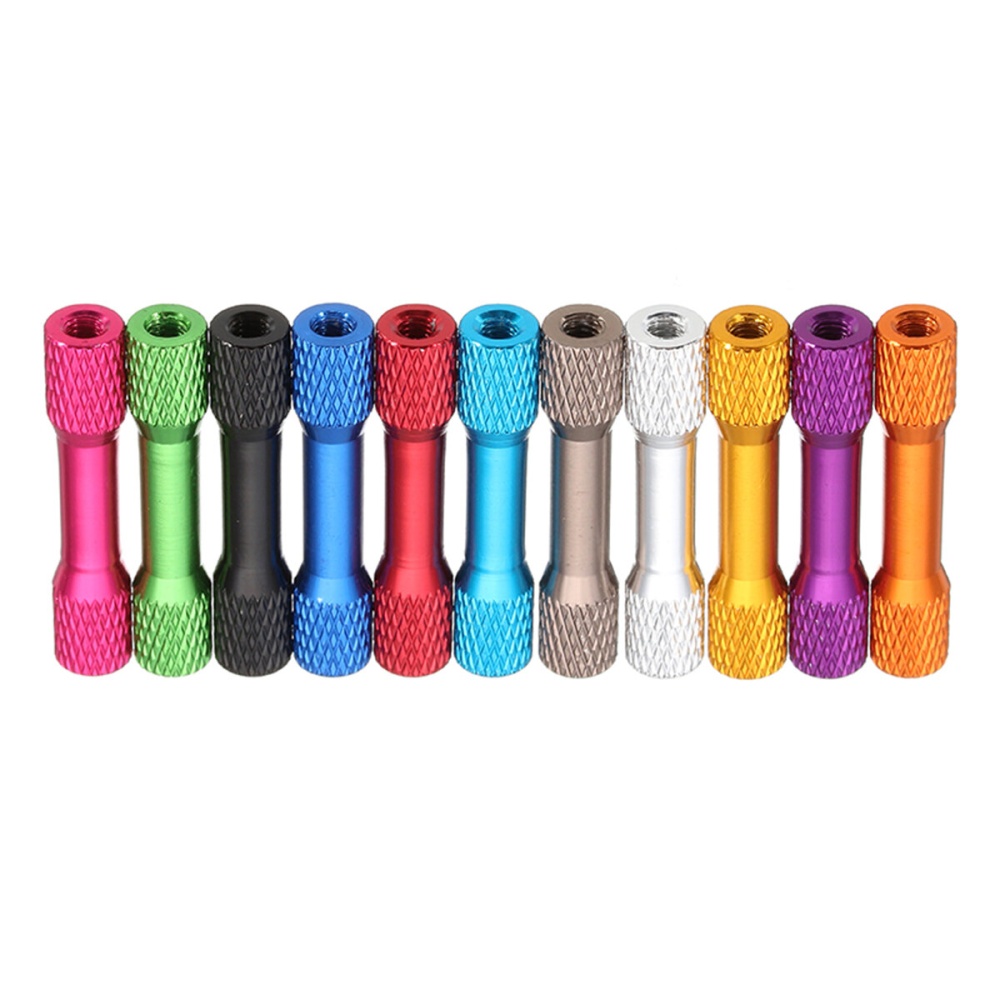 Suleve M3AR19 10Pcs M3 28mm Knurled Standoff Aluminum Alloy Multicolor - Sky Blue - Image 2