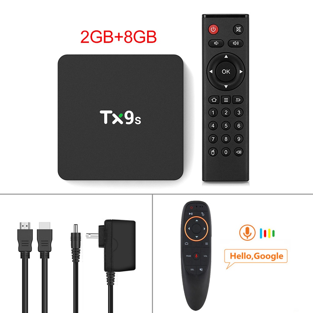 Tx9s Media Player Abs Material Android Smart Network Tv Box With Remote Control 2+8G_British standard+G10S remote control - Image 4