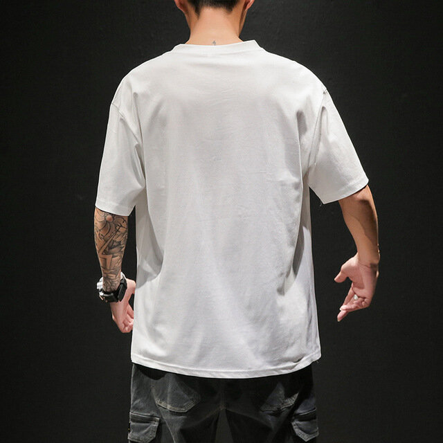 Europe And The United States Loose Tooling T-shirt Men's Japanese Hip-hop Couple Multi-pocket Youth Short-sleeved Half-sleeved Clothes - S white - Image 2