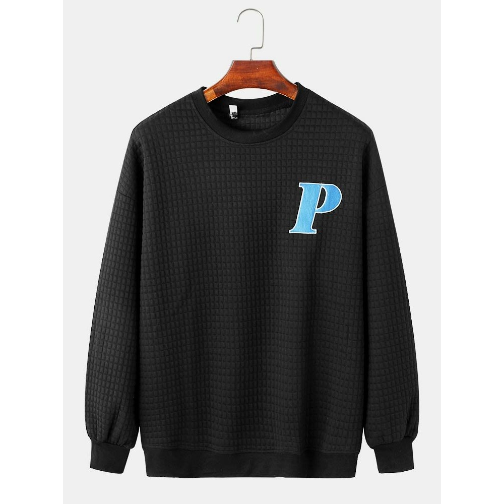 Mens Sports Style Striking Letter Printed Sweatshirt - Black L