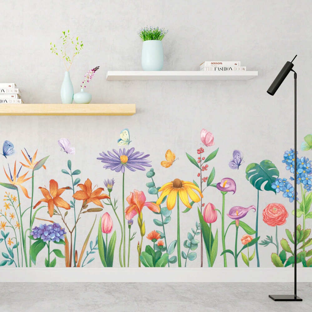 DIY Green Leaves Wall Stickers Flower for Bedroom Kitchen Kids Room Decorations - Image 2