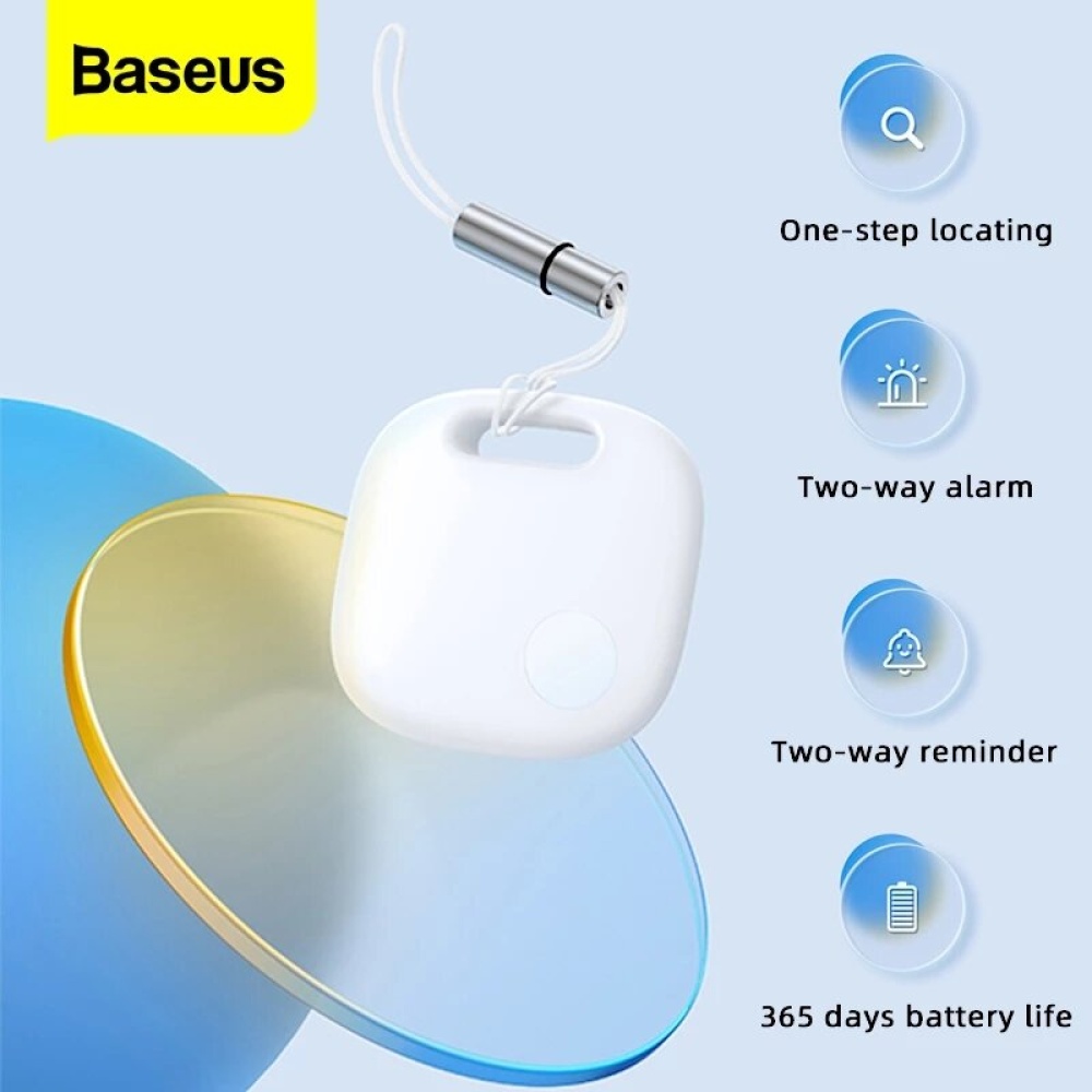 Baseus T2 Pro 365 Days Battery Life 2-Way Reminder Anti-lost Alarm Smart Tag Wireless Bluetooth Tracker Child Wallet Key Finder Locator - White - Image 2