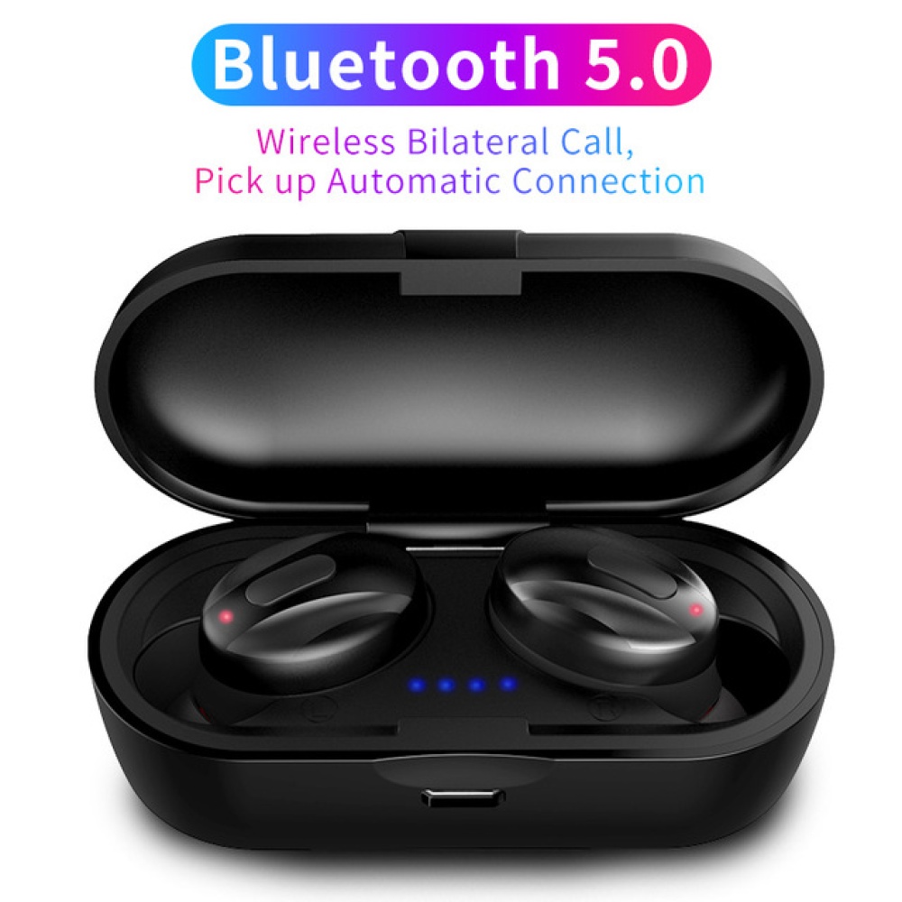 TWS V5.0 Handsfree Headsets Bluetooth Dual Stereo Headset for iphone All Smartphones black