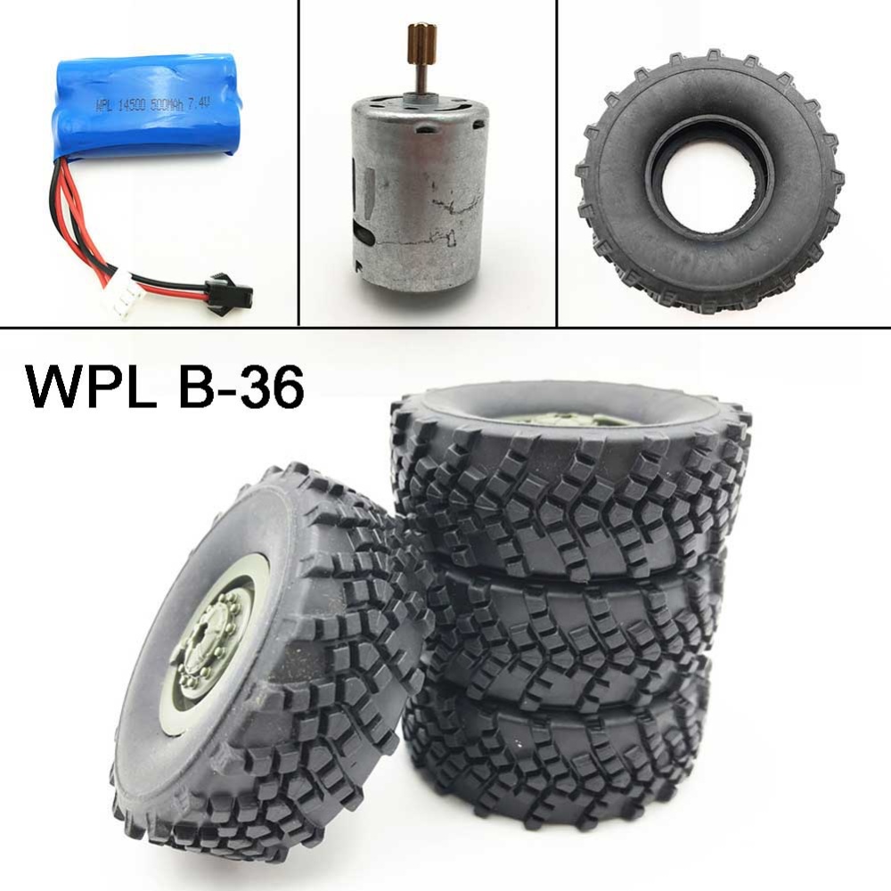 RC Car Tires /Battery/ Motor Applies To: 1:16 WPL Ural B36 B24 B16 C24 Remote Control 7.4V battery - Image 2