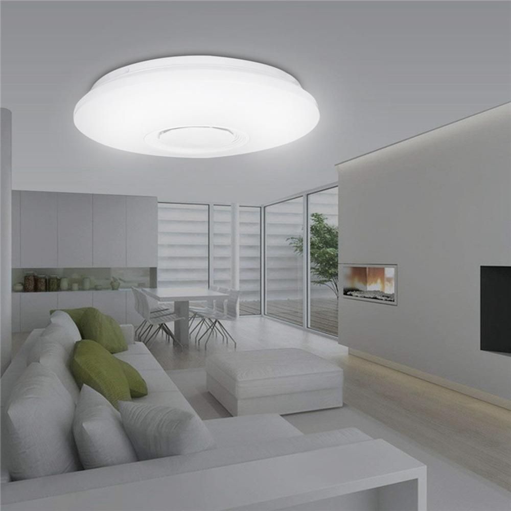 RGBW APP/Voice Control Dimmable bluetooth Speaker LED Ceiling Light Fixture Work with Google Alexa - Image 2